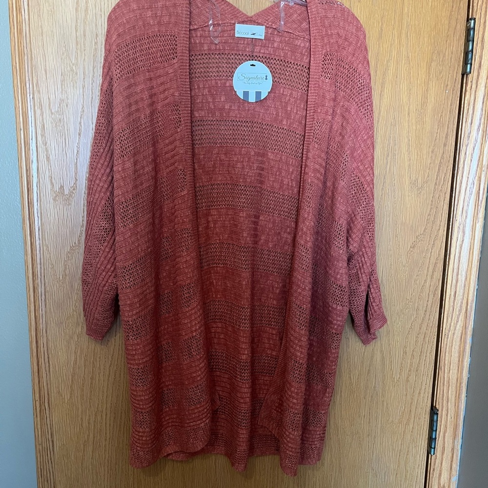 BE COOL Women's Brick Open-Front Cardigan